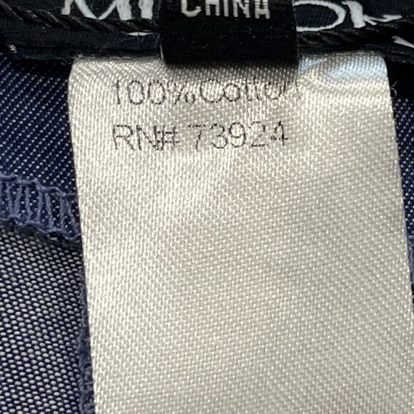 Misook NEW Zip Fly Wide Leg Pants Womens Medium x33" Blue Cotton Pockets Pleated - Picture 11 of 14